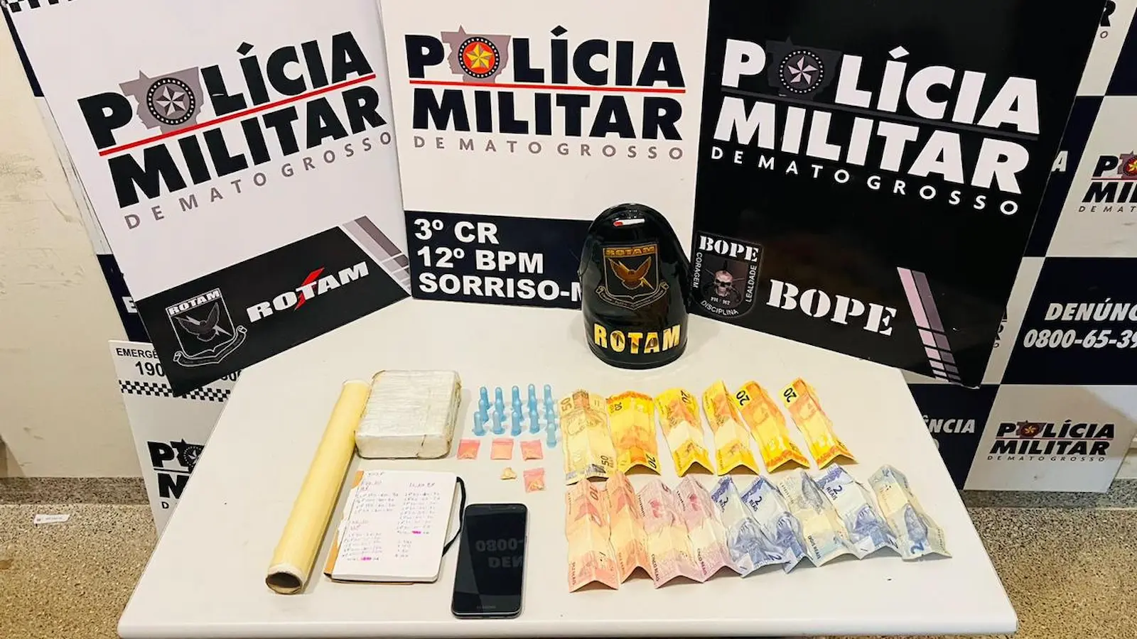 Rotam prende traficante com cocaína e pasta base durante operação em Sorriso